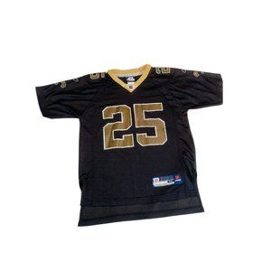 NFL New Orleans Saints Bush #25 NFL Apparel Jersey RBK Youth Medium Black Mesh
